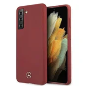 MERCEDES Etui Mercedes Silicone Line za Samsung Galaxy S21 - rdeče