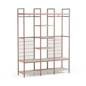 Odprta jeklena garderobna omara v barvi terakote 140x179,5x40 cm Amara – Marckeric