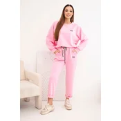 Kesi Włoski Womens set made of viscose with a sweatshirt and pants light pink