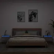 Vidaxl vidaXL Stenske nočne omarice z LED osvetlitvijo, komplet 2 kosov, betonsko siva