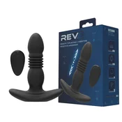REV STIMULATOR PROSTATE Rev-Pro Thrusting & Vibrating - analni vibrator, debelina 3 cm, potiski, daljinec