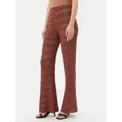 TWINSET Pletene hlače 251TT3196 Rjava Wide Leg