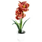UMETNO CVETLIČJE TULIPANI V LONCU 40 CM ŠOPEK TULIPANOV