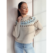 Sweter damski one size SKADOVA ciemnobeżowy Dstreet