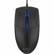A4Tech N-530S, osvetljena pisarniška miška, 1200 DPI, USB, črna
