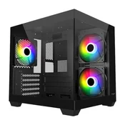 FSP S140-BA mini stolpno ohišje s steklenima paneloma in ARGB osvetlitvijo