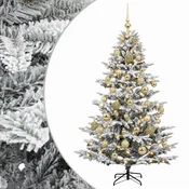 Vidaxl Umetna božična jelka z bučko 120 cm 150 LED Toplo bela