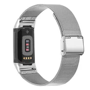 INF Pašček za uro iz nerjavečega jekla za Fitbit Charge 5 Charge 6 Silver, (21235501)