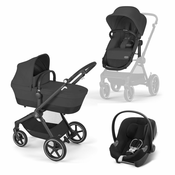 Cybex Voziček 3v1 Eos Lux + Aton B2 moon black