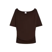 Bershka Majica temno rjava