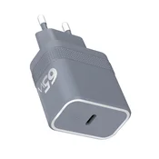OEM Force Power, USB-C 65W napajalnik Power Delivery UltraGaN hitro polnjenje, Siva, (5000185045)