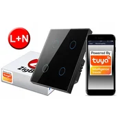 shumee ZigBee TUYA stikalo na dotik, 4-krožno, črno# L+N