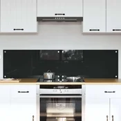 vidaXL Zaščita za kuhinjo Črna 80 x 40 x 0.8 cm kaljeno steklo