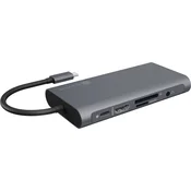 Raidsonic 10-u-1 10-portna USB-C doking stanica, 100 W, srebrna IB-DK4040A-CPD