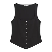 Bershka Top črna