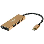 ROLINE ROLINE GOLD USB Type C priključna postaja\, HDMI 4K\, 2x USB 3.2 Gen 1\, 1x PD Roline USB 2.0 adapter  12.02.1119, (20429458)