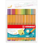 Stabilo STABILO fineliner point 88, kartonska škatla 18, nove barve, (21656099)