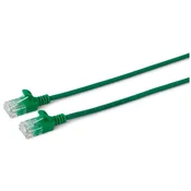 Omrežni kabel UTP CAT6 0.15M zelen slim brez oklopa, PVC, 4x2xAWG 30/7 CU, OD :