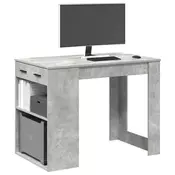 Vidaxl vidaXL Pisalna miza s predalom in polico betonsko siva 102x62x77,5 cm