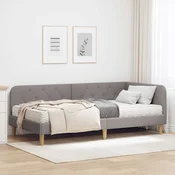 Kutni okvir kreveta Sivo-smeda 90 x 200 cm tkanina