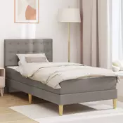 Okvir kreveta s madracem Sivo-smeda 90 x 200 cm tkanina