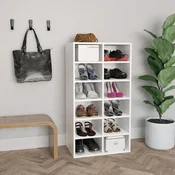shumee vidaXL Stojalo za čevlje belo 54x34x100,5 cm material na osnovi lesa