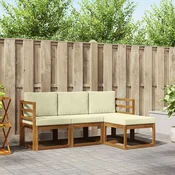 Set vanjskih sofa s jastukom 4 pcs Prirodna i krem