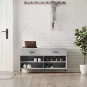 Vidaxl vidaXL Klop s prostorom za čevlje betonsko siva 102x35x55 cm