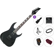 Ibanez GRG121DX-BKF Premium SET Black Flat Elektricna gitara