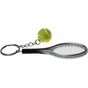 Privjesak za kljuceve Mini Tennis Racket Keychain Ring - silver