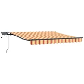 Vidaxl Vlečna tenda Rumena in oranžna 350 x 250 cm Tkanina in aluminij