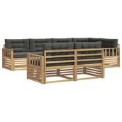 Set vanjskih sofa s jastukom 7 pcs Bijela i antracit Poliester