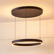 Lucande LED viseče svetilo Philine, O 60 cm, črna, železo - Dnevna soba/jedilnica - Sodobni - črni pesek - Kovina