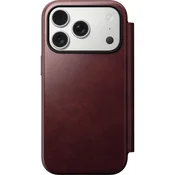 NOMAD Moderni usnjeni ovitek iP17 Pro Burgundija
