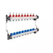 KAN-therm 1316157084 InoxFlow Razdelilnik z merilniki pretoka in ventili za aktuatorje serije UFST 9 krogov