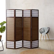 Homestyle4U Pregradna stena 4-delna 175x176x22 cm rjava