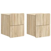 vidaXL Stenski nočni omarici 2 pcs Sonoma hrast 33 x 34,5 x 43 cm
