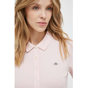 Pamučna polo majica Gant boja: ružičasta