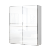 JELA Klizni plakar PK181/PN - kolekcija Piano - Kristalno bela/Kristalno Bela HG Lak - 182x224x61 cm