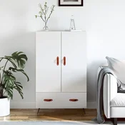 Visoka komoda sjajna bijela 69,5x31x115 cm konstruirano drvo