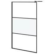 Vidaxl Pregrada za tuš 115x195 cm motno ESG steklo črna