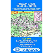 Tabacco topographische Wanderkarte Prealpi Giulie, Valli del Torre