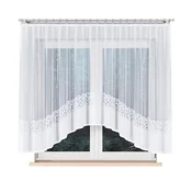 shumee Daniela - Že izdelana žakard zavesa z izrezom na dnu - 350x155 cm - bela