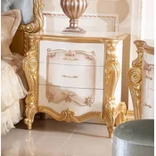 Casa Padrino luxury baroque bedside table white/brown/gold 75 cm