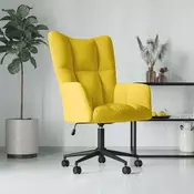 Vidaxl vidaXL Fotelj, gorčično rumen, oblazinjen z žametom