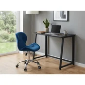 Set za pisarno ZARIMO miza 80x40 cm, črna + stol AVOLA VELVET, moder