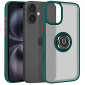 AVIZAR Ovitek za iPhone 16, odporen na udarce, z vrtljivim magnetnim obročkom, mat zaključek, Temno zelena, (5000188944)