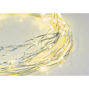 ACA Lighting LED ukrasni lancic 10m, 100LED, žuti, 8 funkcija, s adapterom, srebrno bakar