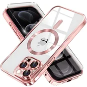 GS Ovitek za iPhone 12 Pro, Electro MagSafe, roza + zaščita za zaslon