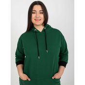 Dark green plus size hoodie